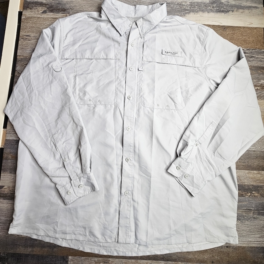 Realtree Men's Button Down Fishing Long Sleeve Shirt 2XL
